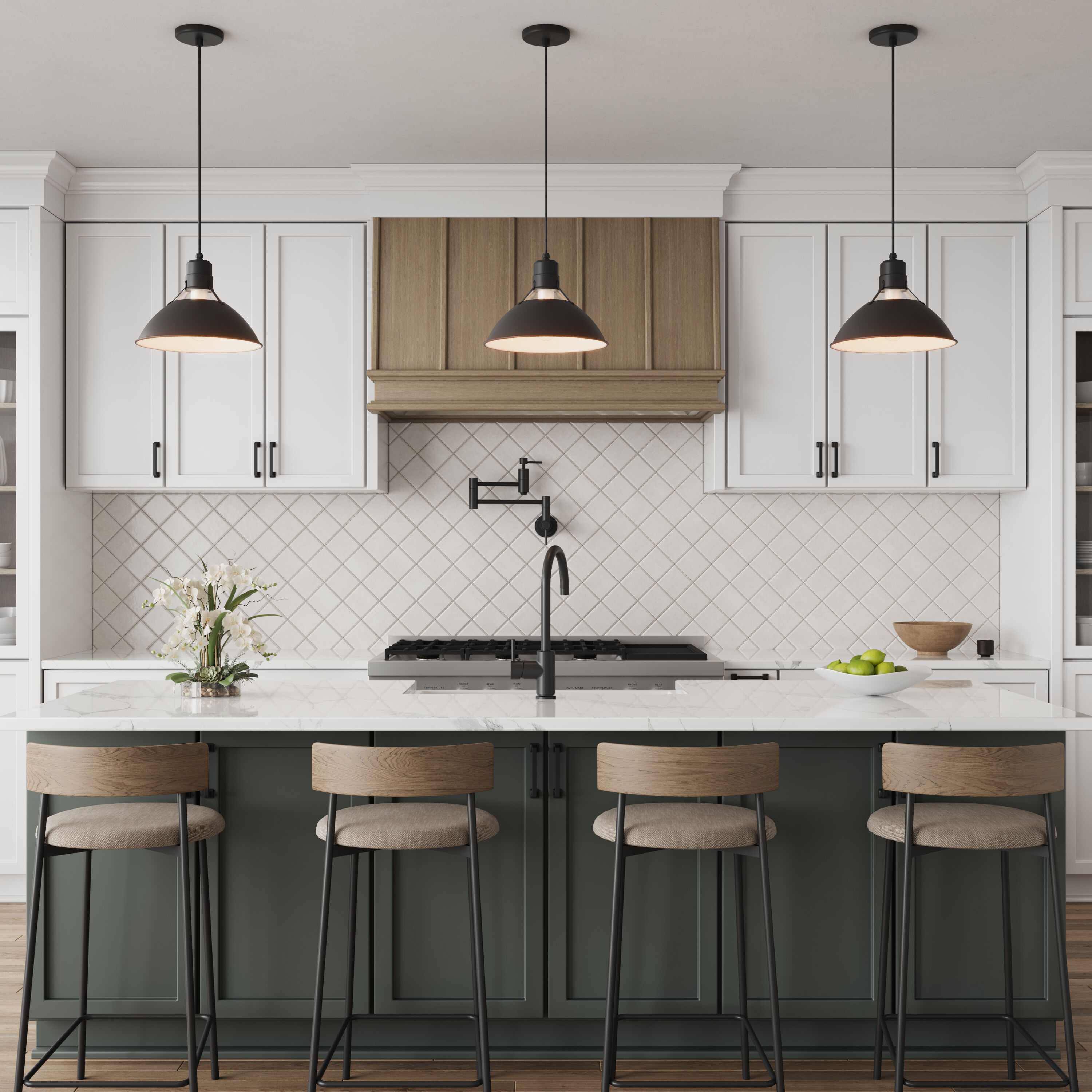 R Series 1 Light 13 inch Satin Black Outdoor Pendant